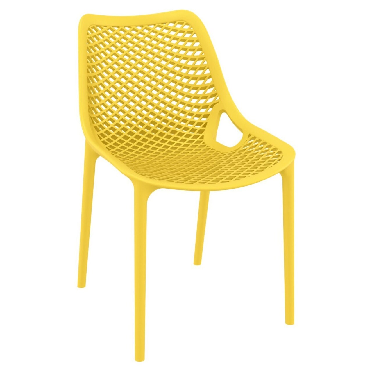 Luxury Commercial Living 32.25" Yellow Stackable Outdoor Patio Dining Chair